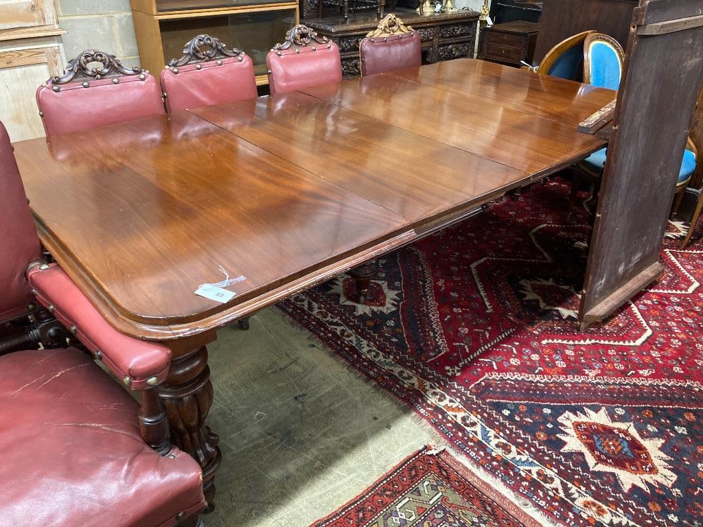 A Victorian mahogany extending dining table